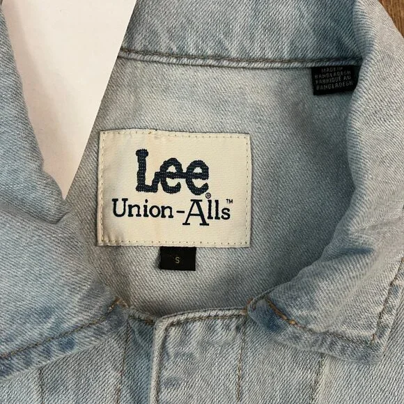 NEW Lee Union Alls Denim Coveralls Utility Jumpsuit Light Wash Sz S - Picture 7 of 16